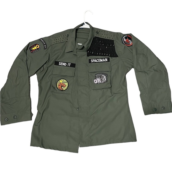 Custom made Proper Space force themed battle jacket 65% polyester 35%cotton